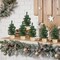 6 Pack Mini Artificial Christmas Trees Canadian Pine Tree (Green) 4"D x 4"W x 6"H
